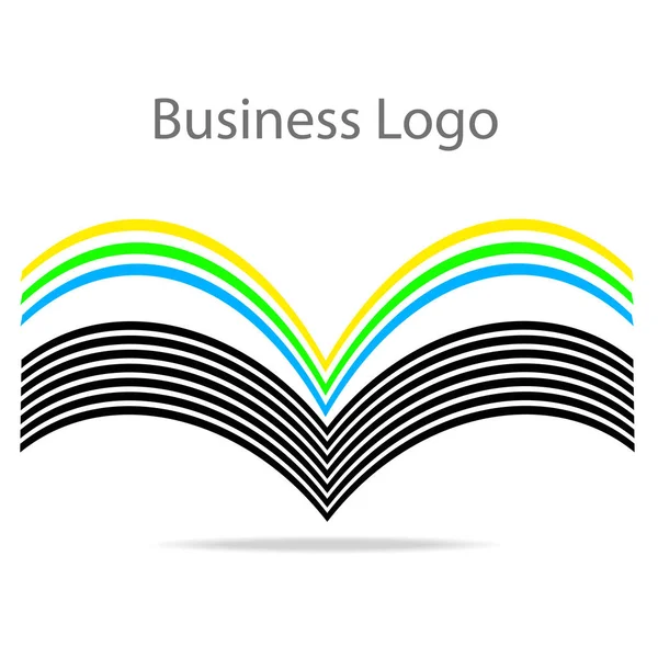 Book with color pages, business logo stock vector illustration — Stock Vector