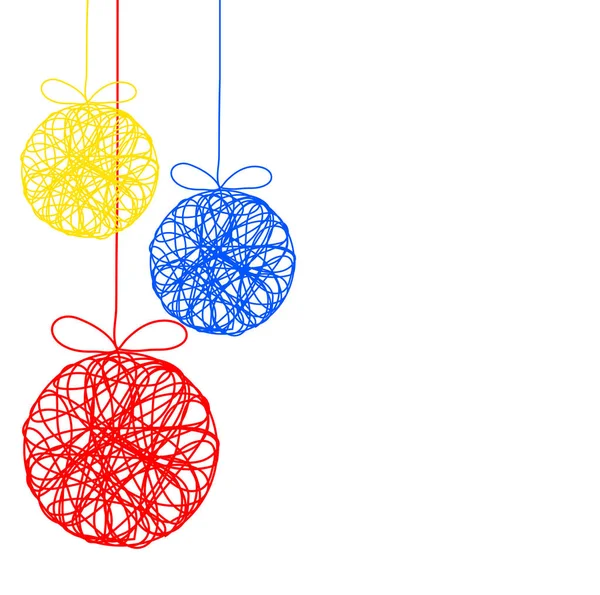 Χριστουγεννιάτικο διακοσμητικό χρώμα μπάλα ως ευχετήρια κάρτα, απόθεμα του φορέα σας — Διανυσματικό Αρχείο