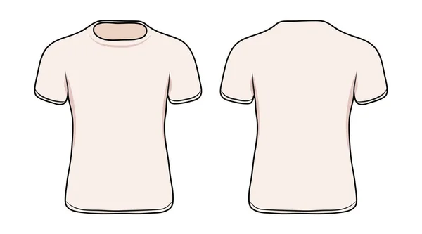 Blank white T-shirt template, stock vector illustration — Stock Vector