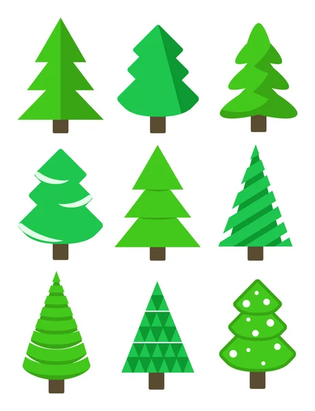 Σετ χριστουγεννιάτικο δέντρο, εικονογράφηση διάνυσμα απόθεμα — Διανυσματικό Αρχείο