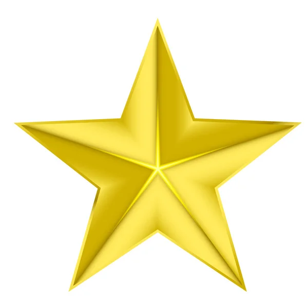 Estrella dorada elegantisolated sobre fondo blanco; illu vector de stock — Vector de stock