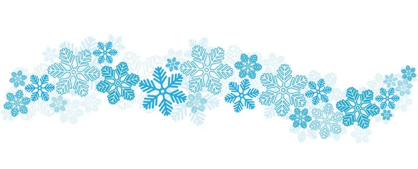 Blue Snowflakes Border on White, stock vector illustration — Stock Vector