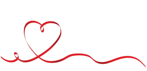 Caligrafía Cinta roja del corazón en blanco, Vector Stock Illustration — Vector de stock