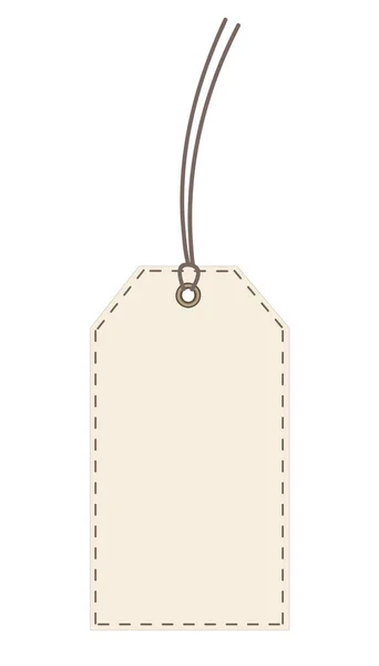 Etichetta beige cucitura Tag isolato su bianco, stock vector illustratio — Vettoriale Stock