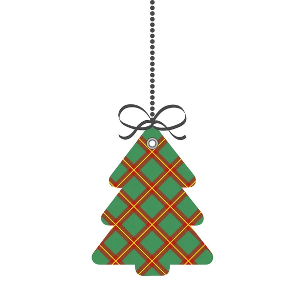 Étiquette Noël ou Nouvel An arbre de Scotch Cage Textile, stock vec — Image vectorielle