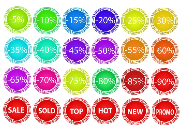 Set di etichette colorate offerta di vendita business, stock vector illustrat — Vettoriale Stock