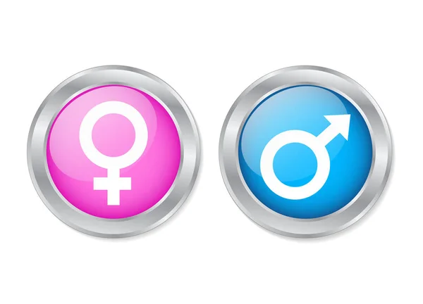 男性和女性按钮圆形, 股票矢量插图 — 图库矢量图片