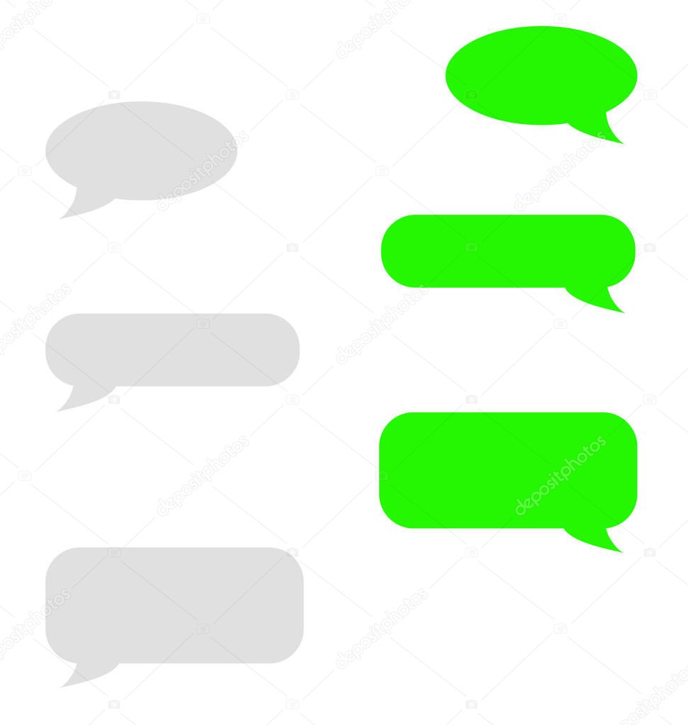 Vector modern sms or message icons. Bubble speech set