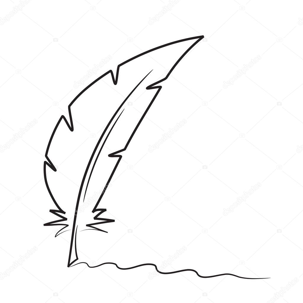 Feather pen Logo Vector Illustration