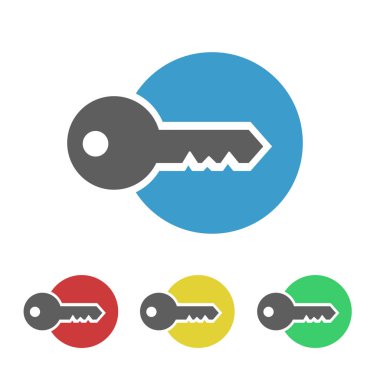 Oturum açma simgesi beyaz, hisse senedi vektör çizim üzerinde yuvarlak