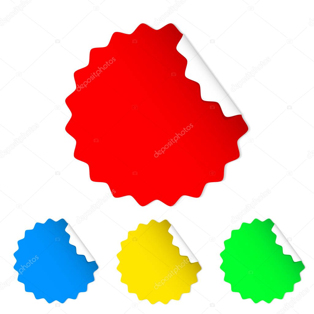 Colorful round stickers for sale and offer, stock vector illustr