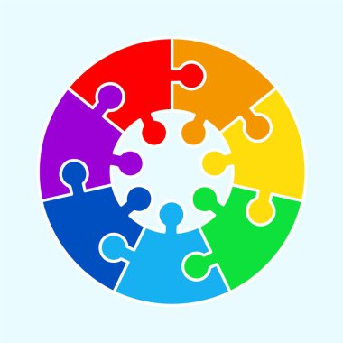 Daire testere oyun şekil kutsal kişilerin resmi bulmaca. İzole ve düz illustr