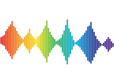 Renkli ses dalgaları, hisse senedi illüstrasyon vektör