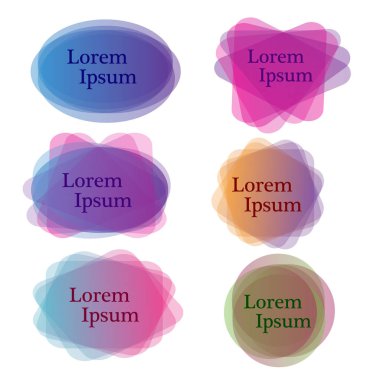 Vektör set renkli farklı şekiller soyut afiş. Grafiği