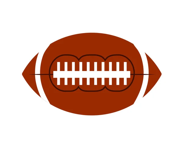 Bola de fútbol americano oval iconon blanco, vector de stock illustrat — Vector de stock