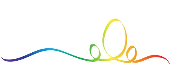 Καλλιγραφία πολύχρωμο ουράνιο τόξο Πασχαλινό αυγό κορδέλα σε λευκό αποθεμάτων v — Διανυσματικό Αρχείο
