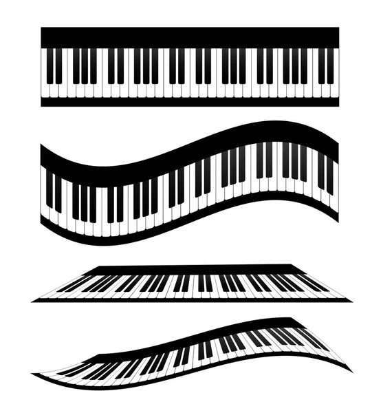 Juego de teclados para piano, ilustración de vector de stock — Vector de stock