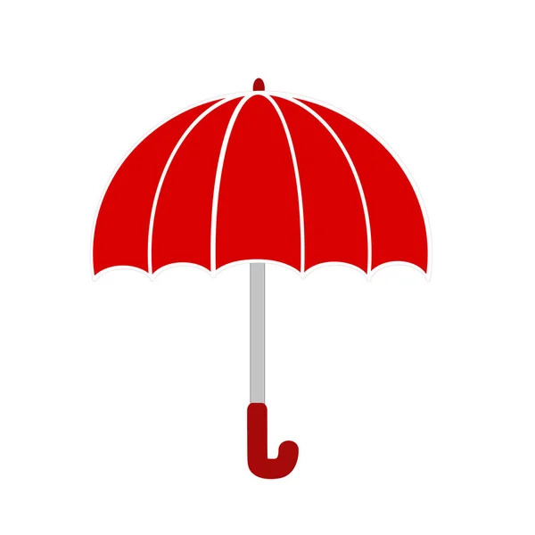 Paraguas rojo en blanco, ilustración de vector de stock — Archivo Imágenes Vectoriales
