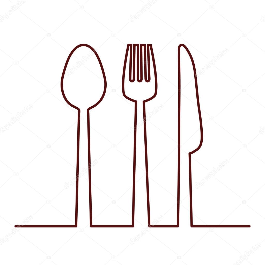 Gabel, Messer und Löffel-Symbol. Besteck und Menü, Lager Vektor illus