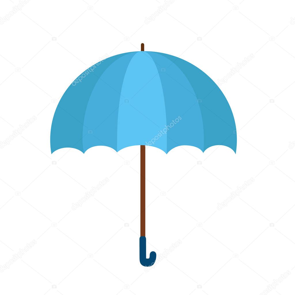 Blue umbrella icon. Blue umbrella isolated on white background. 