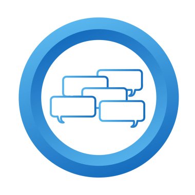 Mavi iletişim kutsal kişilerin resmi düğme, hisse senedi vektör çizim