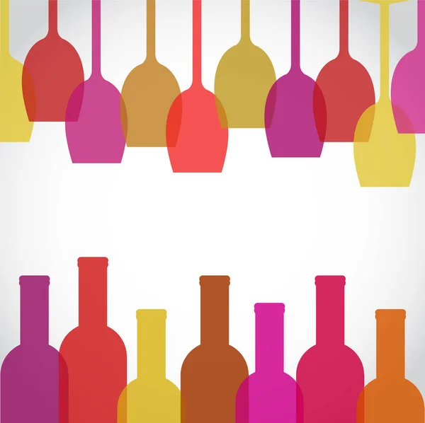 Wina ze szkła i butelka sztuka tło, Stockowa ilustracja wektorowa — Wektor stockowy