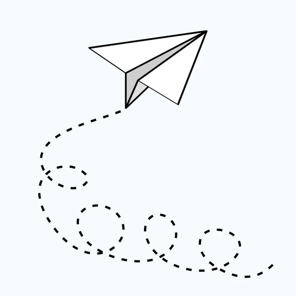 Σχεδιασμός ταξιδίου με αεροπλάνο χαρτί, εικονογράφηση διάνυσμα απόθεμα — Διανυσματικό Αρχείο