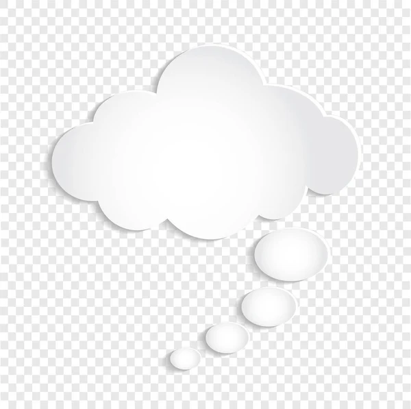 Vita tänkte bubbla molnet på Transparent bakgrund, lagerför vect — Stock vektor