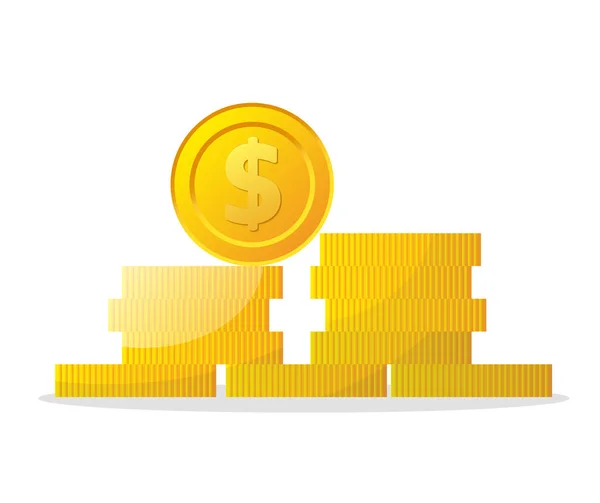 Peníze ikona na bílém pozadí. Mince vektorové ilustrace v fla — Stockový vektor