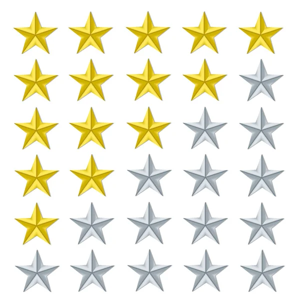 5 зірковий рейтинг, золотий і срібний. Векторні ілюстрації eps10. Ізо — стоковий вектор