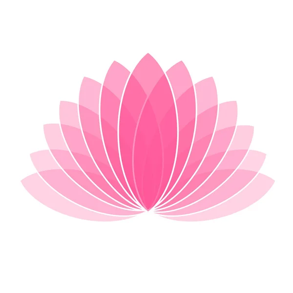 Logo d'icône de fleur de lotus rose sur fond blanc Illustration — Image vectorielle
