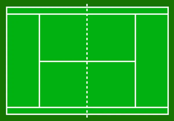 Terrain de tennis. Champ isolé sur fond blanc, vecteur de stock i — Image vectorielle