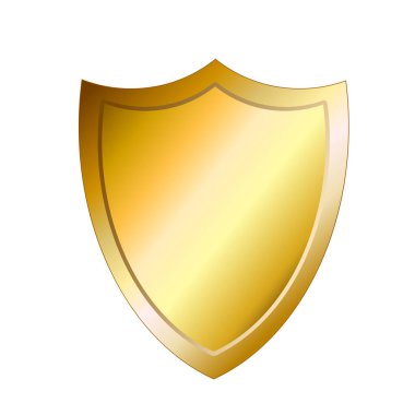 Altın kalkan koruma simgesi görüntü vektör çizim tasarım, 