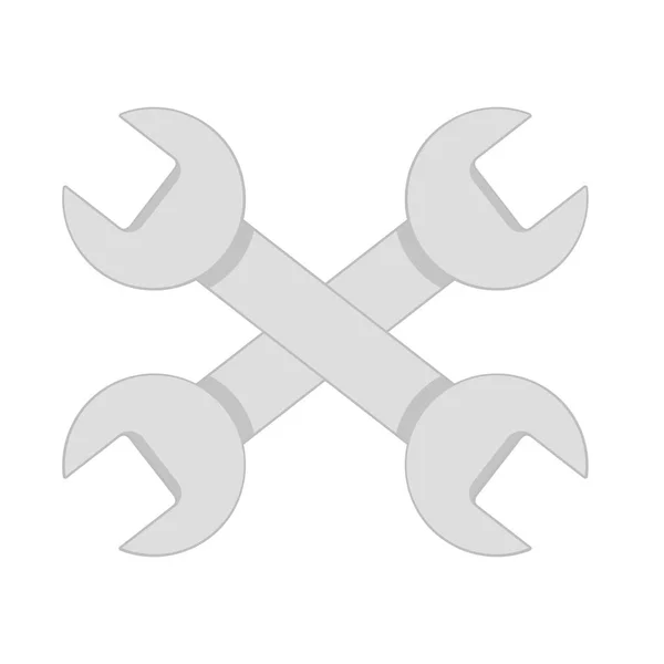 Pictogram voor reparatie service. Twee grijze slagmoersleutels op wit pictogram concept. Re — Stockvector