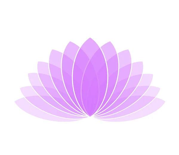 Logo d'icône de fleur de lotus violet sur fond blanc Illustration — Image vectorielle
