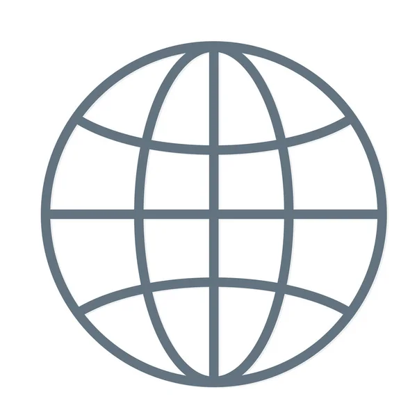 Internationales Globus Line Art Icon für Apps und Webseiten — Stockvektor