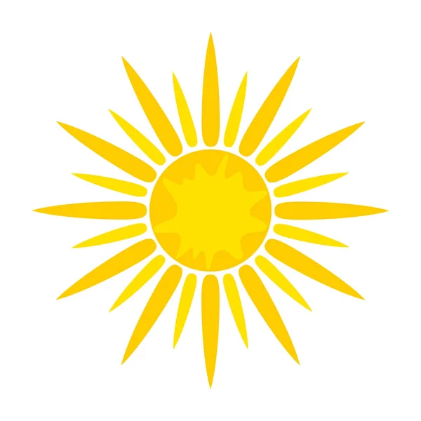 Icône symbole du soleil sur blanc, illustration vectorielle de stock — Image vectorielle