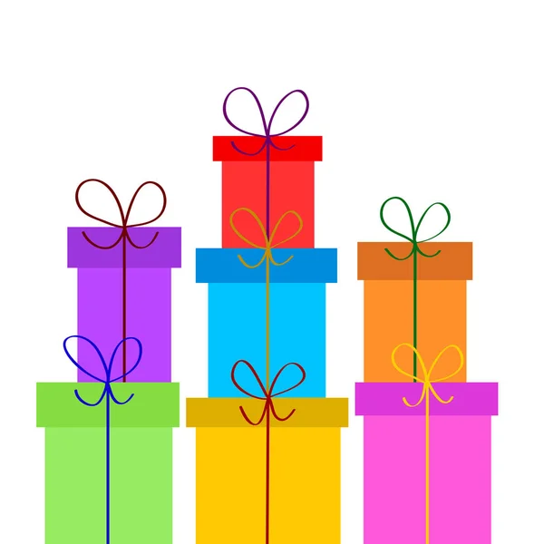 Kerstmis of verjaardag geschenkdozen op wit, voorraad vector illustra — Stockvector