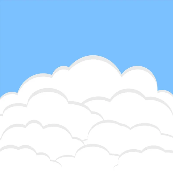 Blå himmel bakgrund med vita moln för affischen eller banderollen desig — Stock vektor