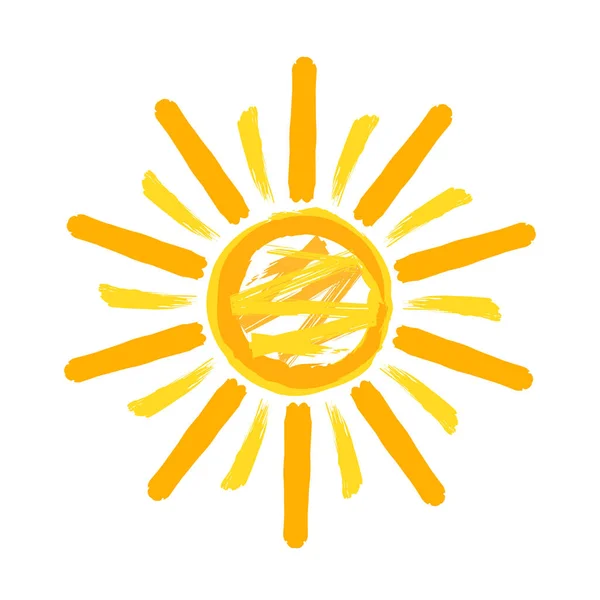 Icône symbole du soleil sur blanc, illustration vectorielle de stock — Image vectorielle