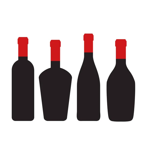 Zestaw butelek wina dla projektu na ilustracji wektor biały, zapasów — Wektor stockowy