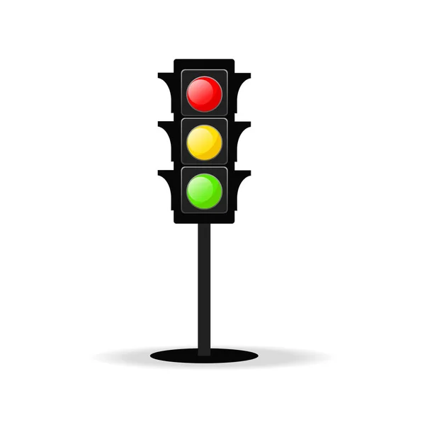 Traffic Light vektor ikonen på vitt, lager vektorillustration — Stock vektor