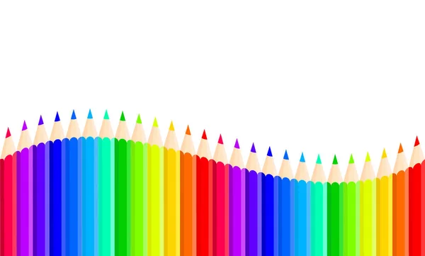 Fond vectoriel de stock avec crayons de couleur sur blanc — Image vectorielle