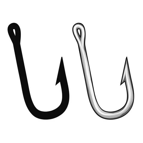 Set of fishing hook on white, stock vector illustration — Stock Vector