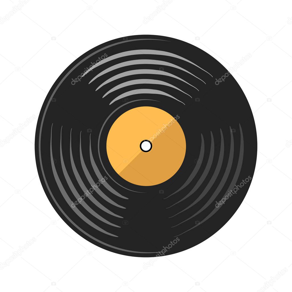 vector vinyl disc (record) on white, stock illustration