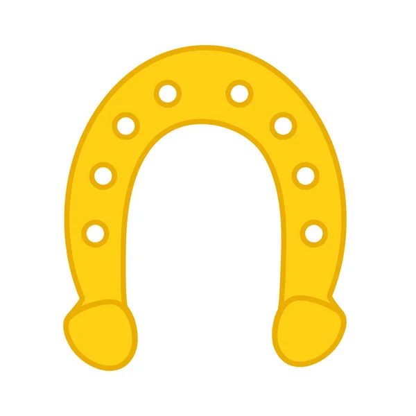 Guld-hästsko ikon, tecknad siluett, Lager vektor illustr — Stock vektor