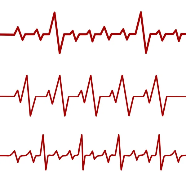 Linha vermelha do batimento cardíaco, ekg, linha cardio, ilustração do vetor do estoque — Vetor de Stock