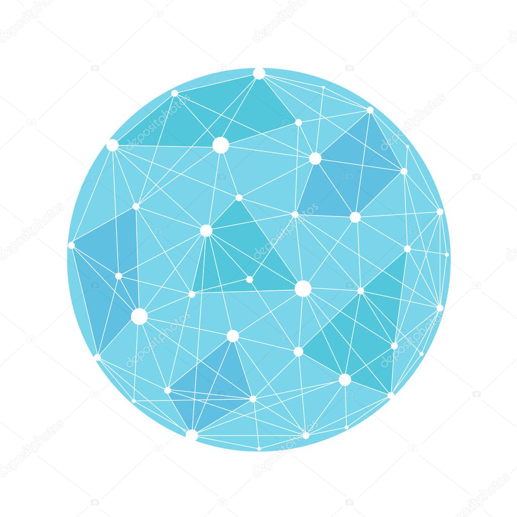 Vector wireframe connecting earth sphere. Globe connection conce