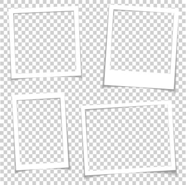 Fotoğraf çerçeveleri ile izole gerçekçi gölge vektör efekti. 