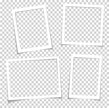 Fotoğraf çerçeveleri ile izole gerçekçi gölge vektör efekti. 
